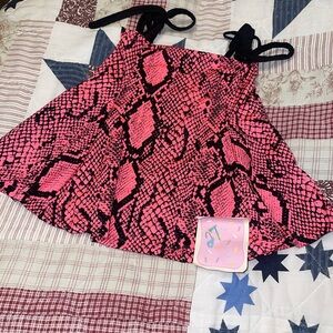 Pink and Black Snake Print Dress handsewn
